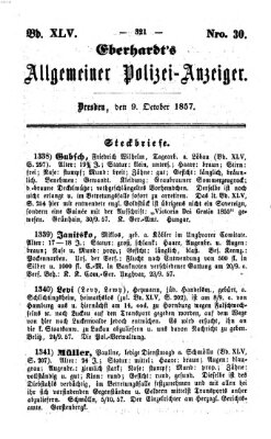 Eberhardt's allgemeiner Polizei-Anzeiger (Allgemeiner Polizei-Anzeiger) Freitag 9. Oktober 1857