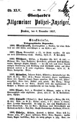 Eberhardt's allgemeiner Polizei-Anzeiger (Allgemeiner Polizei-Anzeiger) Freitag 6. November 1857