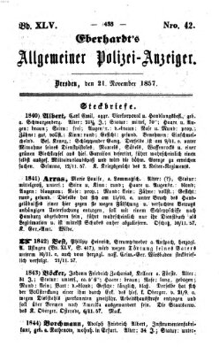 Eberhardt's allgemeiner Polizei-Anzeiger (Allgemeiner Polizei-Anzeiger) Samstag 21. November 1857