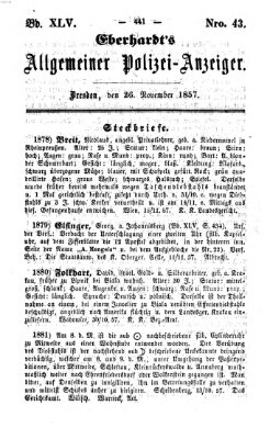 Eberhardt's allgemeiner Polizei-Anzeiger (Allgemeiner Polizei-Anzeiger) Donnerstag 26. November 1857