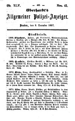 Eberhardt's allgemeiner Polizei-Anzeiger (Allgemeiner Polizei-Anzeiger) Donnerstag 3. Dezember 1857