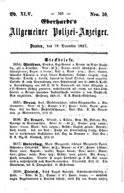 Eberhardt's allgemeiner Polizei-Anzeiger (Allgemeiner Polizei-Anzeiger) Freitag 18. Dezember 1857