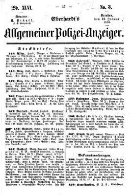 Eberhardt's allgemeiner Polizei-Anzeiger (Allgemeiner Polizei-Anzeiger) Dienstag 12. Januar 1858