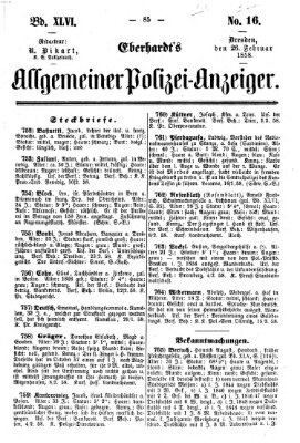 Eberhardt's allgemeiner Polizei-Anzeiger (Allgemeiner Polizei-Anzeiger) Freitag 26. Februar 1858