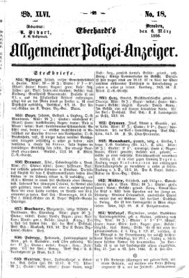 Eberhardt's allgemeiner Polizei-Anzeiger (Allgemeiner Polizei-Anzeiger) Samstag 6. März 1858