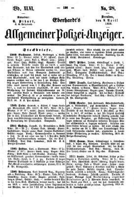 Eberhardt's allgemeiner Polizei-Anzeiger (Allgemeiner Polizei-Anzeiger) Freitag 9. April 1858