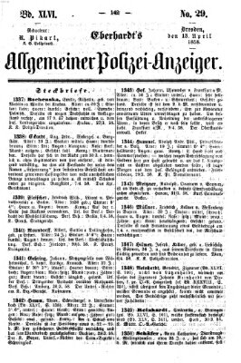 Eberhardt's allgemeiner Polizei-Anzeiger (Allgemeiner Polizei-Anzeiger) Dienstag 13. April 1858