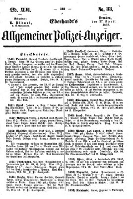 Eberhardt's allgemeiner Polizei-Anzeiger (Allgemeiner Polizei-Anzeiger) Dienstag 27. April 1858