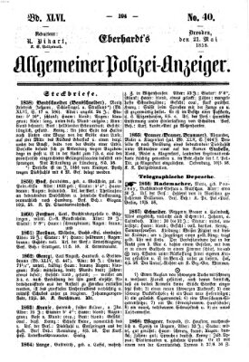 Eberhardt's allgemeiner Polizei-Anzeiger (Allgemeiner Polizei-Anzeiger) Freitag 21. Mai 1858