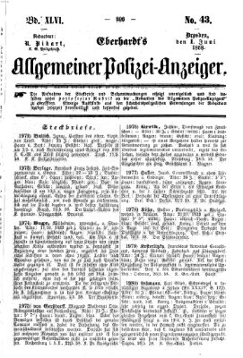 Eberhardt's allgemeiner Polizei-Anzeiger (Allgemeiner Polizei-Anzeiger) Dienstag 1. Juni 1858