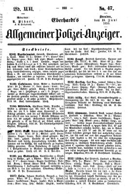 Eberhardt's allgemeiner Polizei-Anzeiger (Allgemeiner Polizei-Anzeiger) Dienstag 15. Juni 1858