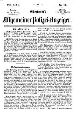 Eberhardt's allgemeiner Polizei-Anzeiger (Allgemeiner Polizei-Anzeiger) Dienstag 10. August 1858