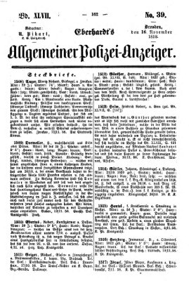 Eberhardt's allgemeiner Polizei-Anzeiger (Allgemeiner Polizei-Anzeiger) Dienstag 16. November 1858