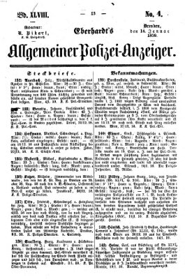 Eberhardt's allgemeiner Polizei-Anzeiger (Allgemeiner Polizei-Anzeiger) Freitag 14. Januar 1859