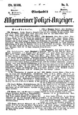 Eberhardt's allgemeiner Polizei-Anzeiger (Allgemeiner Polizei-Anzeiger) Dienstag 18. Januar 1859