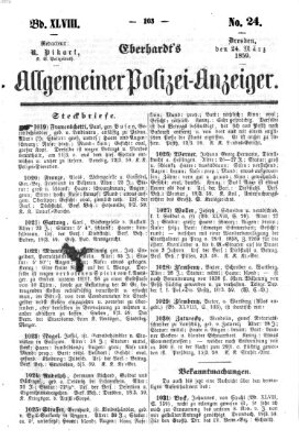 Eberhardt's allgemeiner Polizei-Anzeiger (Allgemeiner Polizei-Anzeiger) Donnerstag 24. März 1859