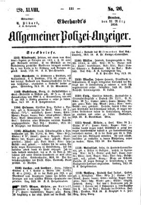 Eberhardt's allgemeiner Polizei-Anzeiger (Allgemeiner Polizei-Anzeiger) Donnerstag 31. März 1859