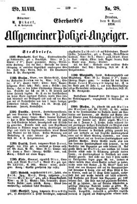 Eberhardt's allgemeiner Polizei-Anzeiger (Allgemeiner Polizei-Anzeiger) Samstag 9. April 1859