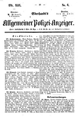 Eberhardt's allgemeiner Polizei-Anzeiger (Allgemeiner Polizei-Anzeiger) Freitag 15. Juli 1859