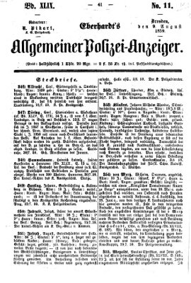 Eberhardt's allgemeiner Polizei-Anzeiger (Allgemeiner Polizei-Anzeiger) Dienstag 9. August 1859