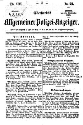 Eberhardt's allgemeiner Polizei-Anzeiger (Allgemeiner Polizei-Anzeiger) Freitag 16. September 1859