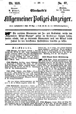 Eberhardt's allgemeiner Polizei-Anzeiger (Allgemeiner Polizei-Anzeiger) Dienstag 13. Dezember 1859