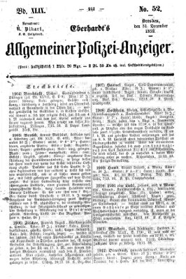 Eberhardt's allgemeiner Polizei-Anzeiger (Allgemeiner Polizei-Anzeiger) Samstag 31. Dezember 1859