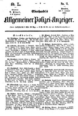 Eberhardt's allgemeiner Polizei-Anzeiger (Allgemeiner Polizei-Anzeiger) Samstag 7. Januar 1860