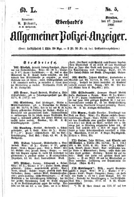 Eberhardt's allgemeiner Polizei-Anzeiger (Allgemeiner Polizei-Anzeiger) Dienstag 17. Januar 1860