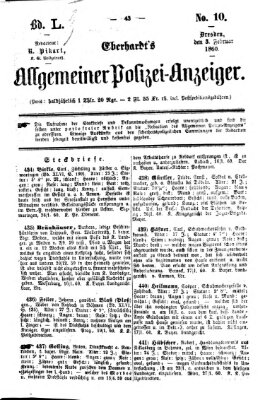 Eberhardt's allgemeiner Polizei-Anzeiger (Allgemeiner Polizei-Anzeiger) Freitag 3. Februar 1860