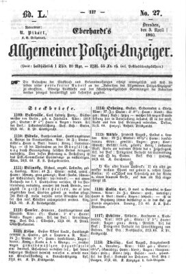 Eberhardt's allgemeiner Polizei-Anzeiger (Allgemeiner Polizei-Anzeiger) Dienstag 3. April 1860