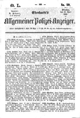 Eberhardt's allgemeiner Polizei-Anzeiger (Allgemeiner Polizei-Anzeiger) Mittwoch 11. April 1860