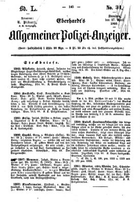 Eberhardt's allgemeiner Polizei-Anzeiger (Allgemeiner Polizei-Anzeiger) Freitag 27. April 1860