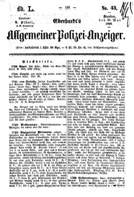 Eberhardt's allgemeiner Polizei-Anzeiger (Allgemeiner Polizei-Anzeiger) Mittwoch 30. Mai 1860