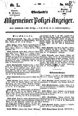 Eberhardt's allgemeiner Polizei-Anzeiger (Allgemeiner Polizei-Anzeiger) Mittwoch 27. Juni 1860