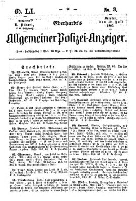 Eberhardt's allgemeiner Polizei-Anzeiger (Allgemeiner Polizei-Anzeiger) Dienstag 10. Juli 1860