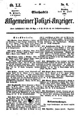 Eberhardt's allgemeiner Polizei-Anzeiger (Allgemeiner Polizei-Anzeiger) Samstag 21. Juli 1860