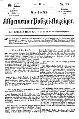 Eberhardt's allgemeiner Polizei-Anzeiger (Allgemeiner Polizei-Anzeiger) Samstag 1. September 1860