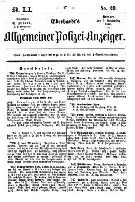 Eberhardt's allgemeiner Polizei-Anzeiger (Allgemeiner Polizei-Anzeiger) Sonntag 9. September 1860