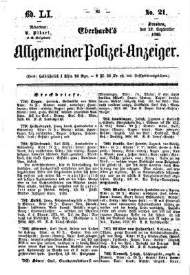 Eberhardt's allgemeiner Polizei-Anzeiger (Allgemeiner Polizei-Anzeiger) Mittwoch 12. September 1860