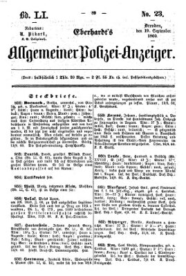 Eberhardt's allgemeiner Polizei-Anzeiger (Allgemeiner Polizei-Anzeiger) Mittwoch 19. September 1860