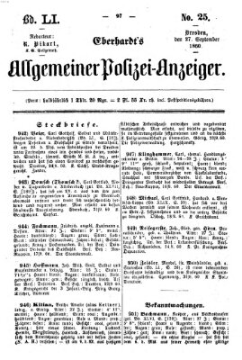 Eberhardt's allgemeiner Polizei-Anzeiger (Allgemeiner Polizei-Anzeiger) Donnerstag 27. September 1860