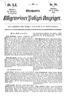 Eberhardt's allgemeiner Polizei-Anzeiger (Allgemeiner Polizei-Anzeiger) Montag 8. Oktober 1860