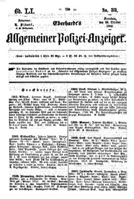 Eberhardt's allgemeiner Polizei-Anzeiger (Allgemeiner Polizei-Anzeiger) Mittwoch 24. Oktober 1860