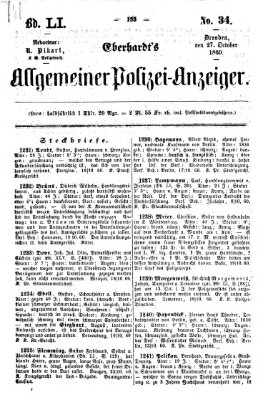 Eberhardt's allgemeiner Polizei-Anzeiger (Allgemeiner Polizei-Anzeiger) Samstag 27. Oktober 1860