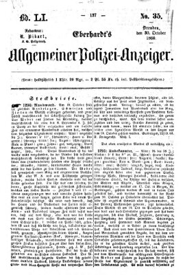 Eberhardt's allgemeiner Polizei-Anzeiger (Allgemeiner Polizei-Anzeiger) Dienstag 30. Oktober 1860