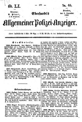 Eberhardt's allgemeiner Polizei-Anzeiger (Allgemeiner Polizei-Anzeiger) Mittwoch 5. Dezember 1860