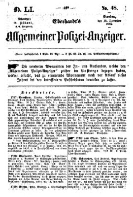 Eberhardt's allgemeiner Polizei-Anzeiger (Allgemeiner Polizei-Anzeiger) Samstag 15. Dezember 1860