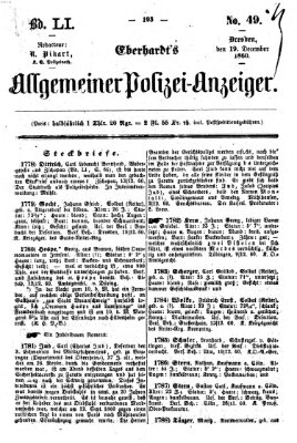 Eberhardt's allgemeiner Polizei-Anzeiger (Allgemeiner Polizei-Anzeiger) Mittwoch 19. Dezember 1860