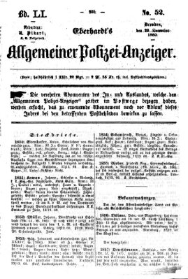 Eberhardt's allgemeiner Polizei-Anzeiger (Allgemeiner Polizei-Anzeiger) Samstag 29. Dezember 1860